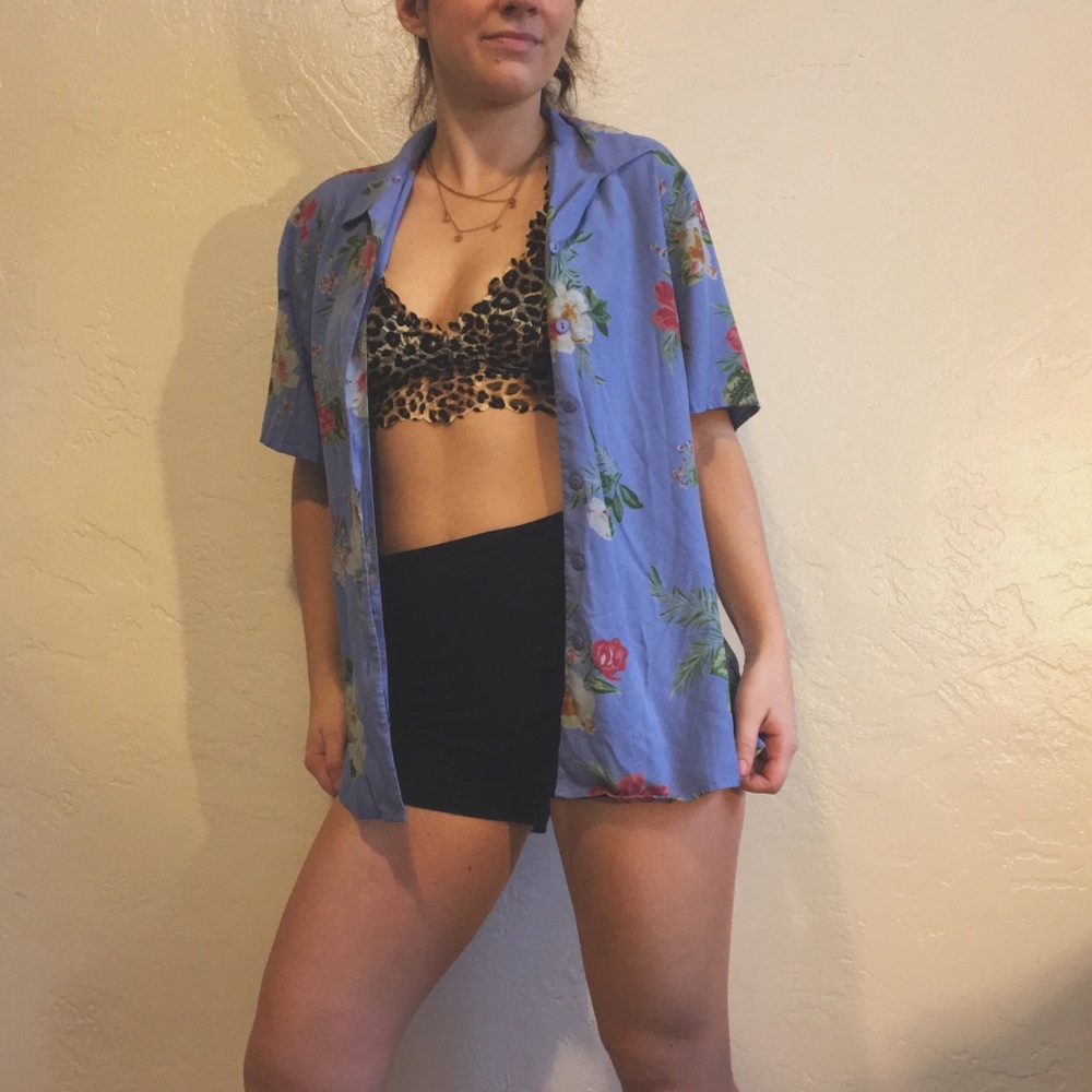 Silk Tropical Button Down - image 5
